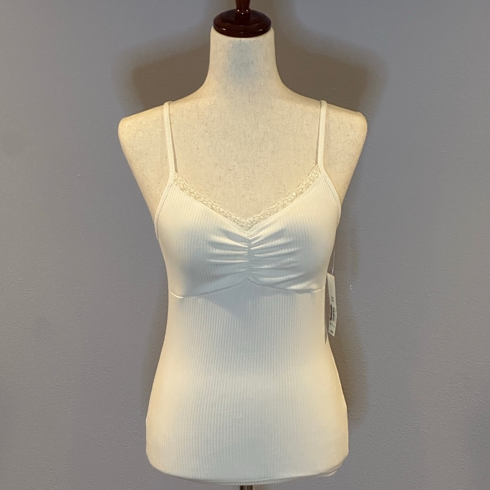 Off white No boundaries tank with ring cross straps in the back